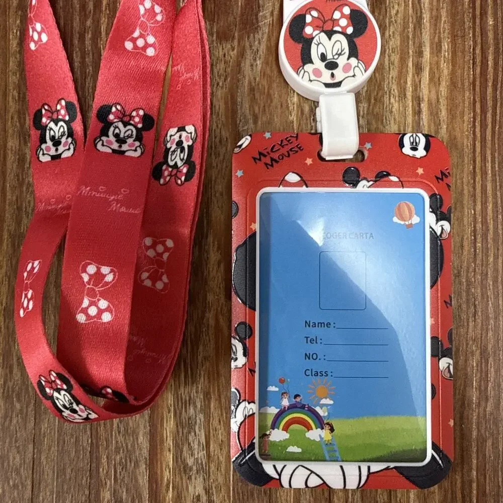Minnie Mouse Badge ID Holder w/ Lanyard